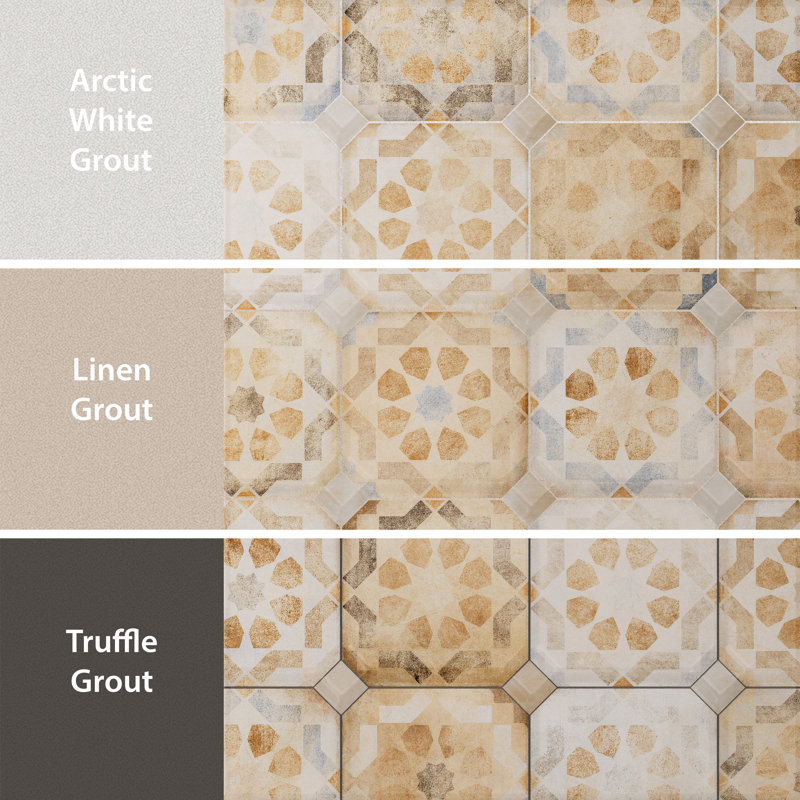 Laverton Octagon W/Taco 7-7/8 In. X 7-7/8 In. Porcelain Floor And Wall Tile, Beige
