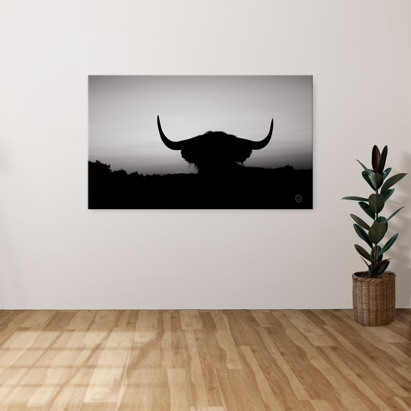 "Bull Set BW" par Nathan Larson, reproduction sur toile, H 18 po x l 30 po
