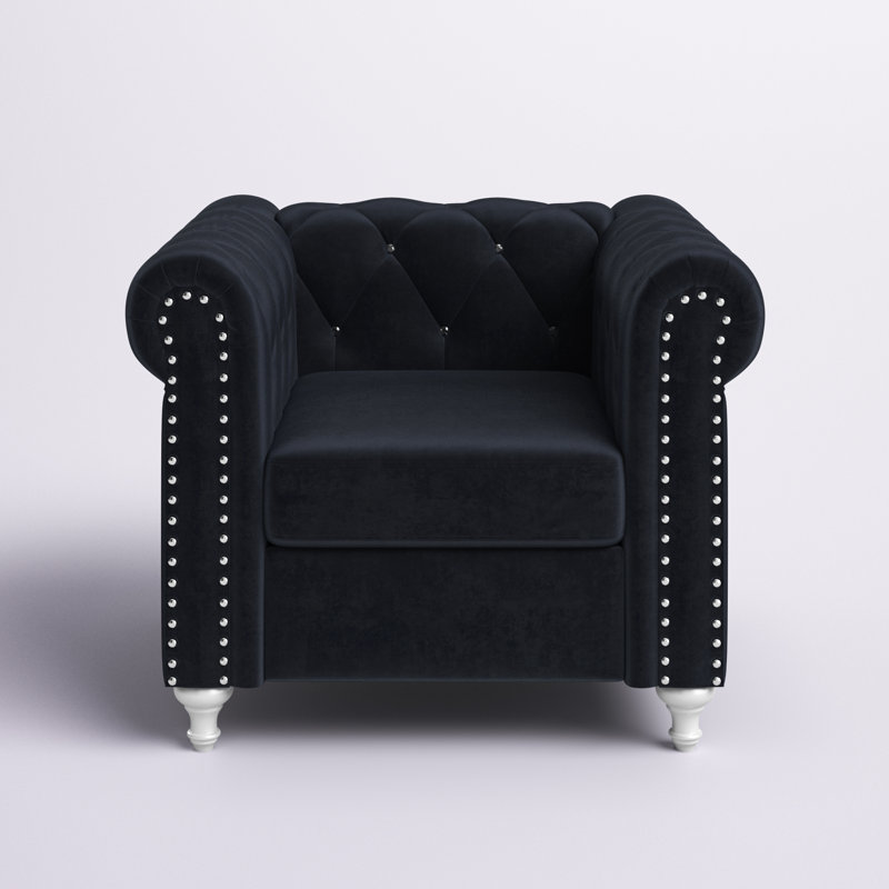 Glory Furniture Raisa Velvet Accent Chair, Black