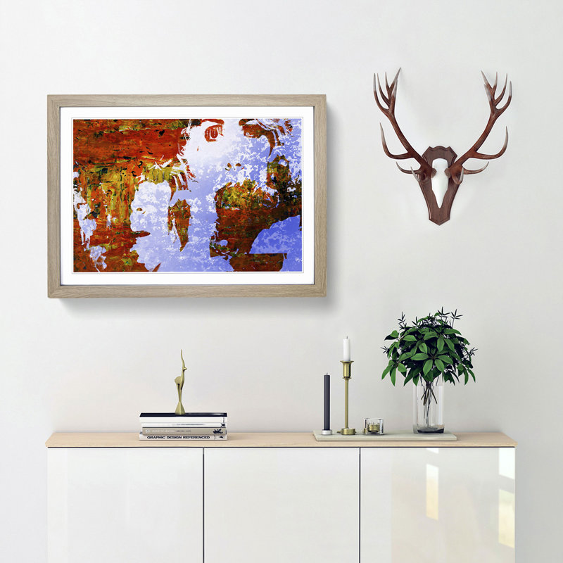 Abstract Art Painting Vol.74 by S.Johnson - Picture Frame Painting Print, Oak Framed, 48cm H x 65cm W x 2cm D