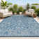Leonora Bohemian Textured Weave Floral Navy/Gray Indoor/Outdoor Rug