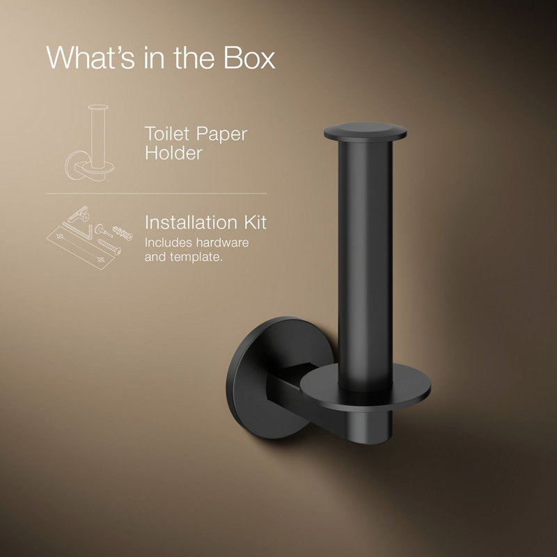 Components™ Vertical Toilet Tissue Holder, Matte Black