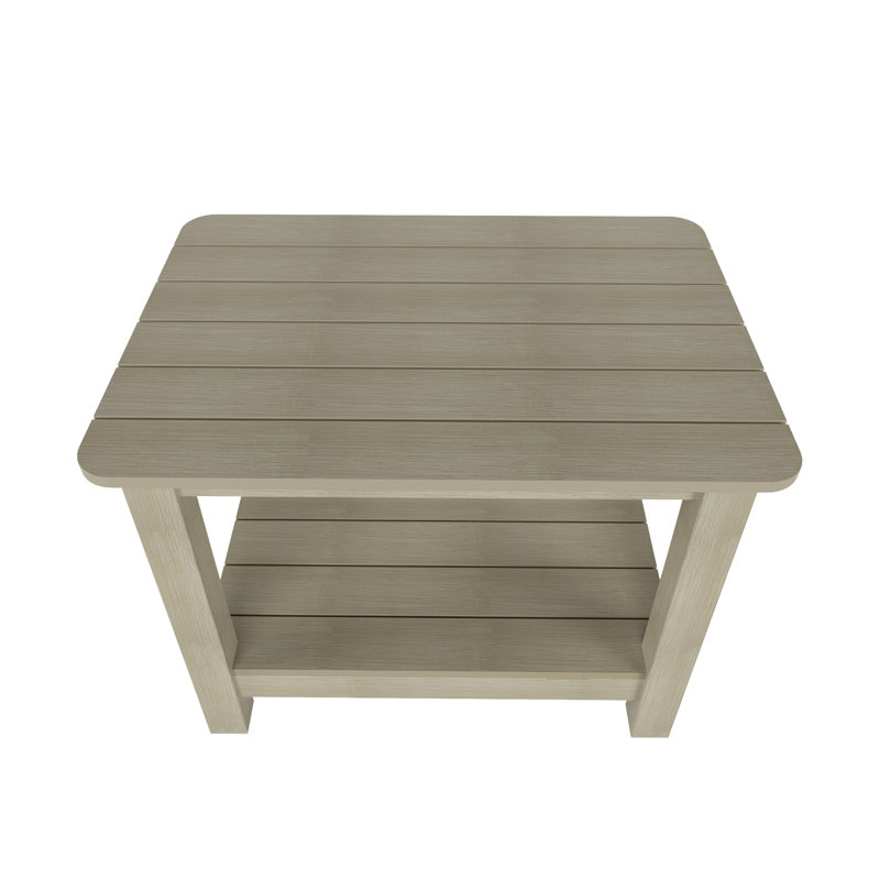 Arrlo Outdoor All-Weather Poly Side Table, Taupe