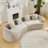 Khaki Curved Compressed Sofa, Creative Nordic-Style Design For Living Room, Comfortable, Soft And Suitable For Multiple Scenarios-1835327525