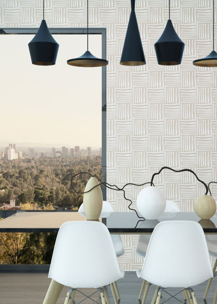 Mitchell Black Nomad Self-Adhesive Wallpaper Roll, Non-pasted, Paper, Sand