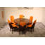 Vogue Lux Orange 61" Round Dining Set-1129307979-1114363437-1114363434