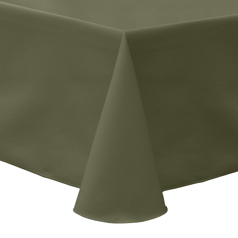 Cotton Twill Rectangular Tablecloth, 132" L x 108" W, 3, Olive