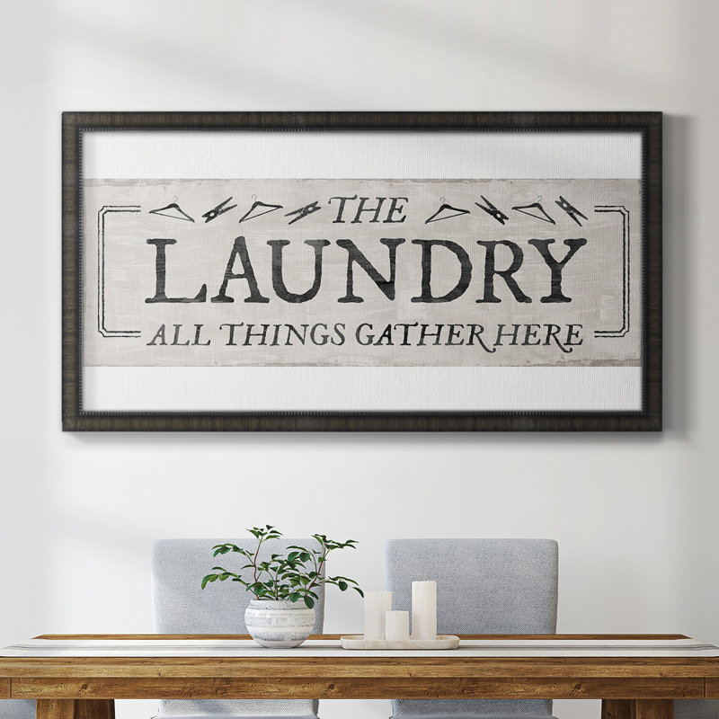 " Laundry Gathers ", Black, 29" H x 53" W x 1" D