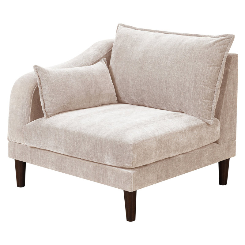 Chaise Blush rose avec coussins et pieds en bois stables