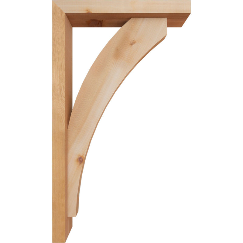 Thorton Block Bracket with Offset Brace, 28 x 16, 3 1/2"W Western Red Cedar (Smooth)
