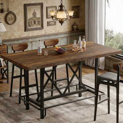 Comptoir de bar rustique, table de bar robuste