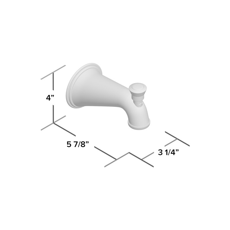 Garniture de bec de baignoire murale à poignée simple avec inverseur Geneva, Nickel brossé