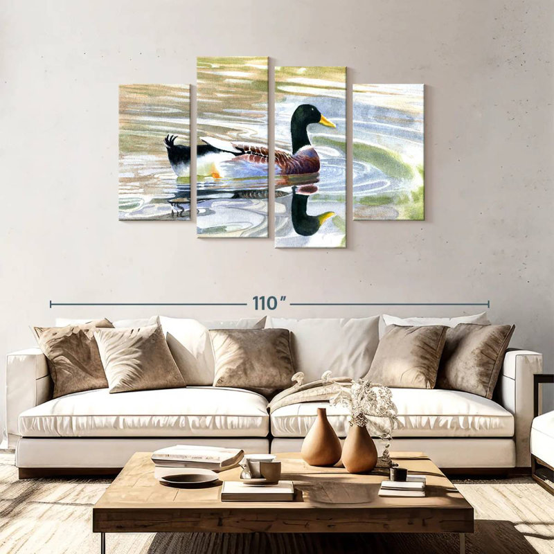 Brampt Duck Water Reflection, H 48 po x l 75 po