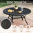 6-Person Patio Dining Set with 48" Round Aluminum Dining Table and 6 PVC-coated polyester Armrest Chairs-1570320763