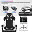 Inbox Zero Adjustable Headrest and Adjustable Padded Armrests PC & Racing Game Chair in Black and White-1501476940