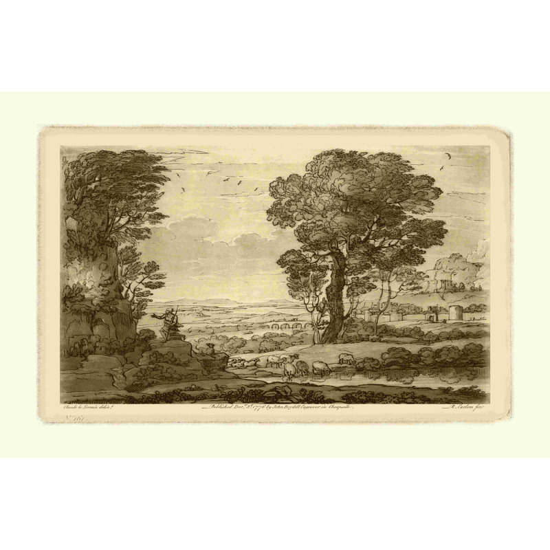 Paysage pastoral, H 8 po x l 12 po