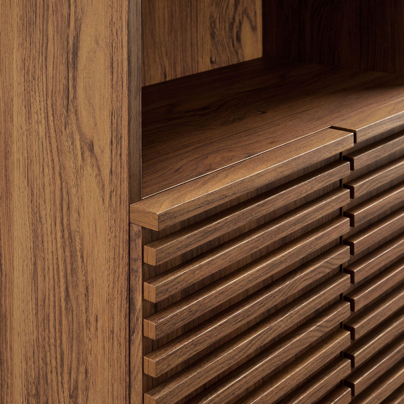 Render Tall Bathroom Storage Cabinet In Walnut, Walnut