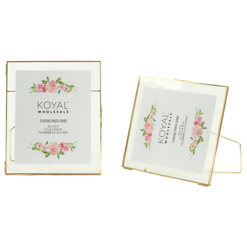 Scituate Glass Gilded Floater Picture Frame, Gold