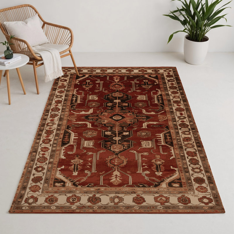 Tapis turc intérieur et extérieur brun, Rectangle 5 pi x 7 pi
