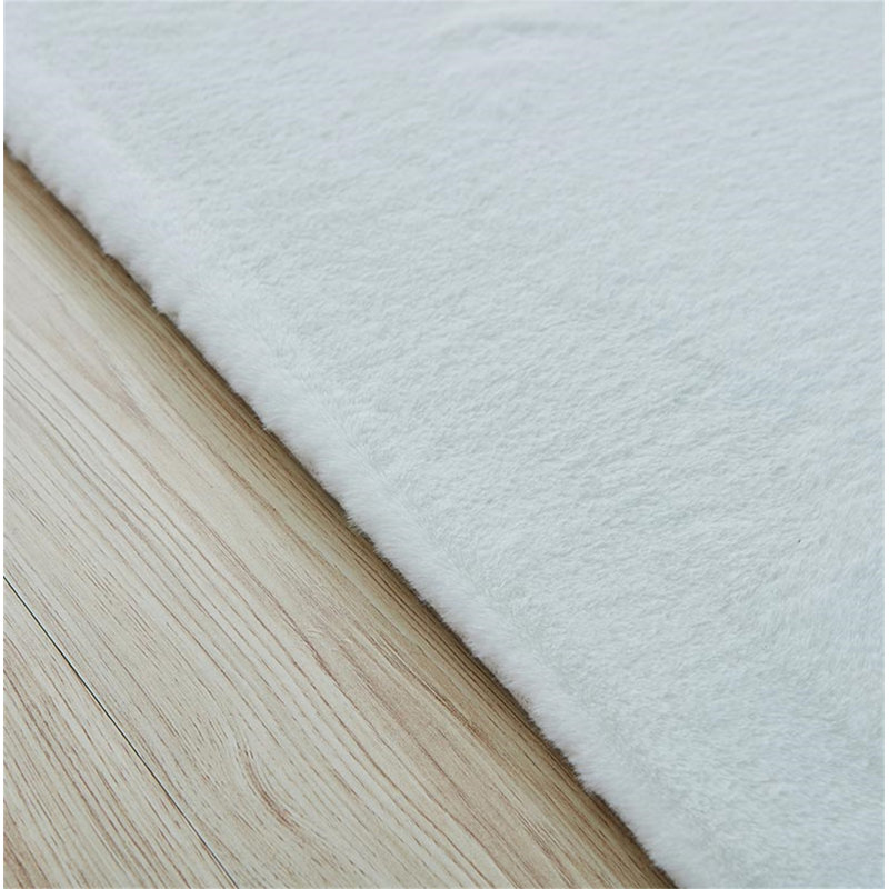 Tapis rectangulaire en fausse fourrure de luxe Chinchilla