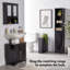 Canterbury Black Freestanding Tall Bathroom Cabinet-193363932