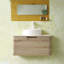 30-Inch Light Wood Grain Wall-Mounted Cabinet, Without Sink, Featuring One Drawer.-483497602