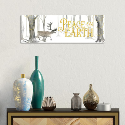Christmas Forest Panel II-Peace on Earth 1 Piece Wrapped Canvas Panoramic Wall Art