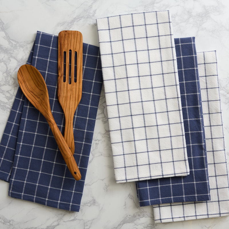 Printed Microfiber Dishtowel Set/4, Blue Indigo