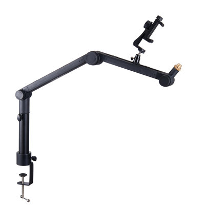 Bras de micro de bureau réglable amélioré avec rallonge - Bras de micro rotatif à 360° en aluminium avec gestion des câbles intégrée