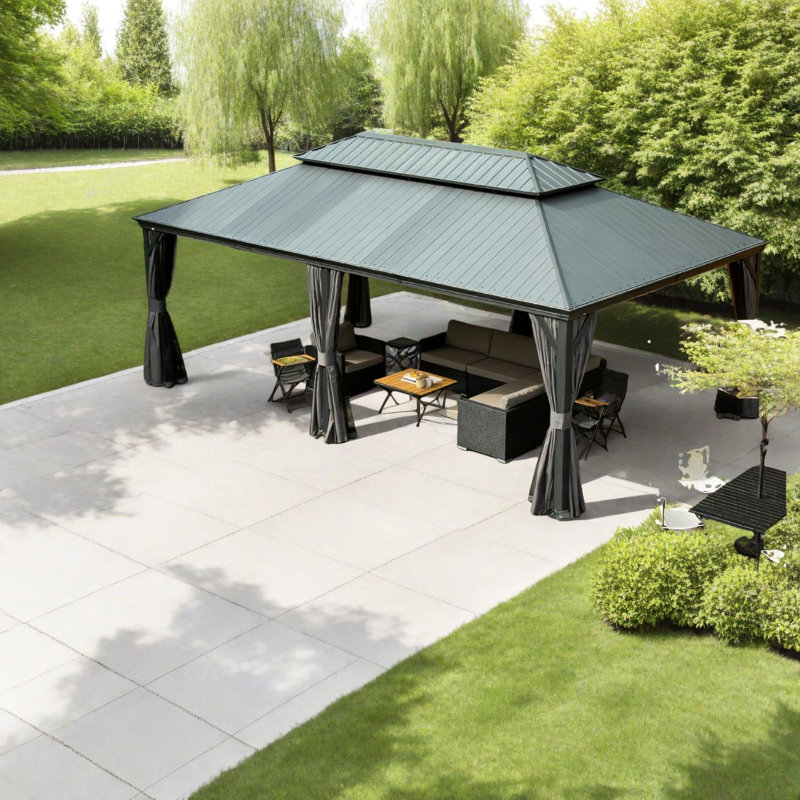 Pavillons et abris de jardin modernes (doit inclure le cadre), pavillon de jardin en acier 14 x 20