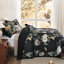 Ensemble de courtepointe 3 pièces à motif floral en microfibre pour chambre à coucher pour utilisation toute saison-122910319-122910321