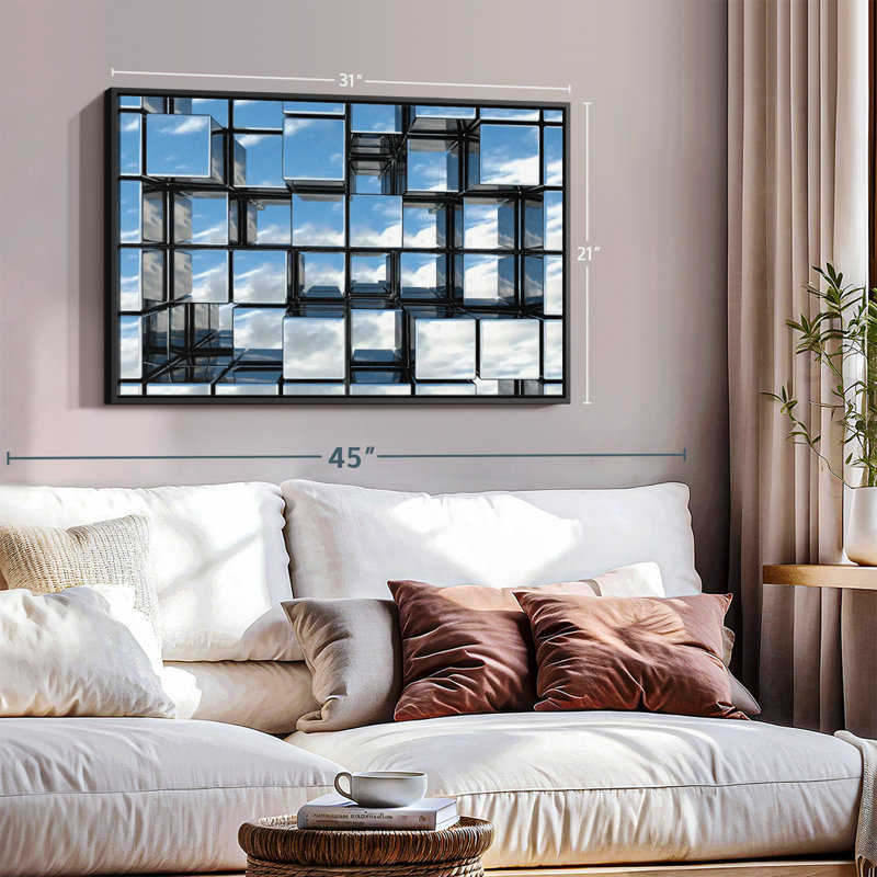 Abstract Square Mirrors Canvas Print, 21" H x 31" W