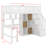 Wood Loft Bed With Built-In Desk, LED, Storage Shelves, Cabinets And Staircase-1451065874