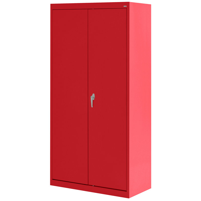 Classic Sandusky Lee Combination 36" W x 24" D x 72" H Steel Garage Storage Cabinet by Sandusky, Red
