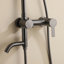 Ensemble de robinet de douche d'extérieur gris bronze industriel, pomme de douche à pluie avec douchette