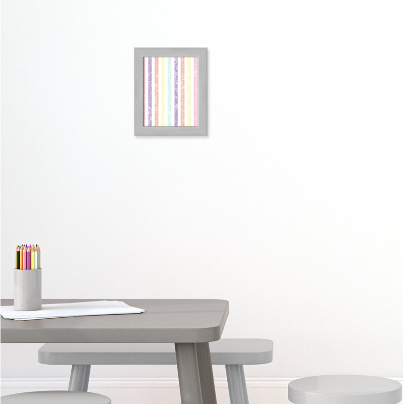 Adhésif décoratif Whimsical Stripe, H 12 po x l 10 po x P 0,625 po, Encadré plat argent
