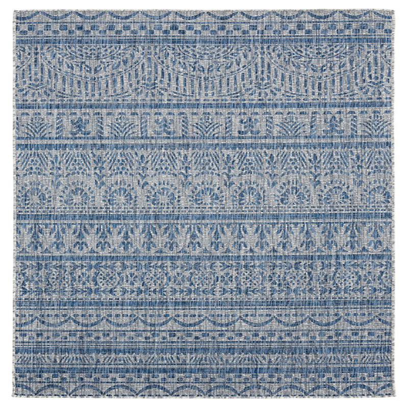 Tapis bleu Efecan Ikat, Rectangle 7 pi 10 po x 10 pi 6 po