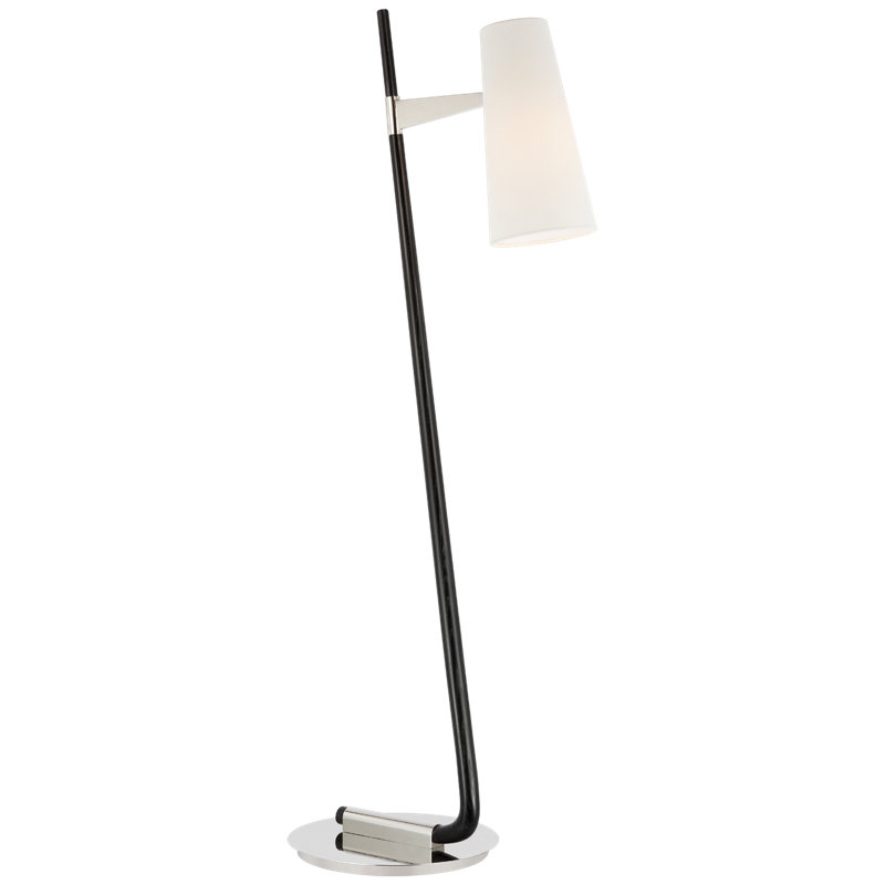 Katia Task Floor Lamp, Ebony/Polished Nickel