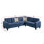Canapé modulaire 4 pièces en polyfibre bleu marine