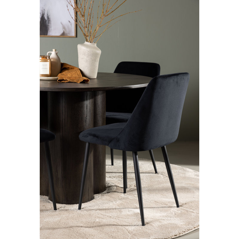 Ebenezer 4 - Person Dining Set, Black, Brown, Black