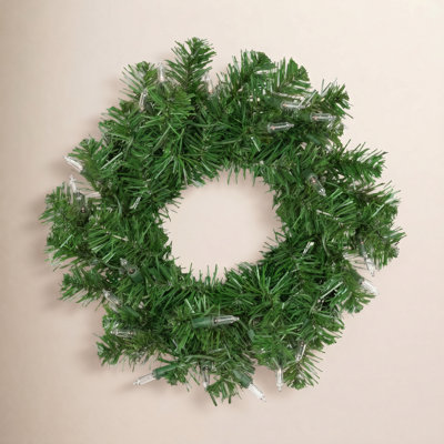 Pre-Lit Pine Wreath