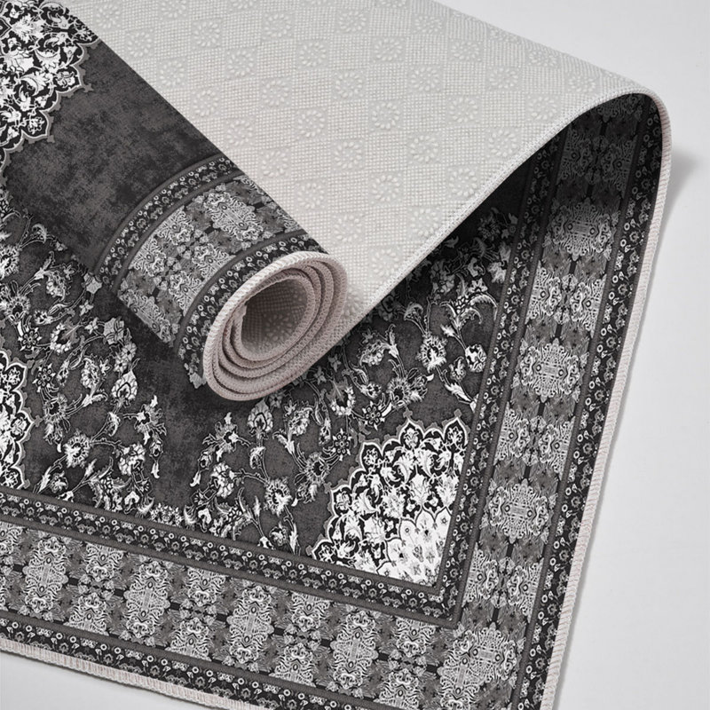 Premium Bathmat Set (2 Pieces), Grey, 19.7 x 23.6 inches & 23.6 x 39.4 inches | 100% Polyester, 25.1 oz/sq yd | Non-Slip Underside, Antibacterial, Easy to Clean, Machine Washable | Perfect for Elegant Bathroom Decor