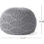 Pouf gris moderne en maille tissée pour entrée - 51 cm L x 36 cm P x 36 cm H, aucun assemblage requis, motif charmant, 51,5 x 51,5 x 36 cm.-1441971601