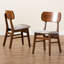 47cm H Polyester Blend Upholstered Slat Back Side Chair in Sand/Walnut Brown-1112219988
