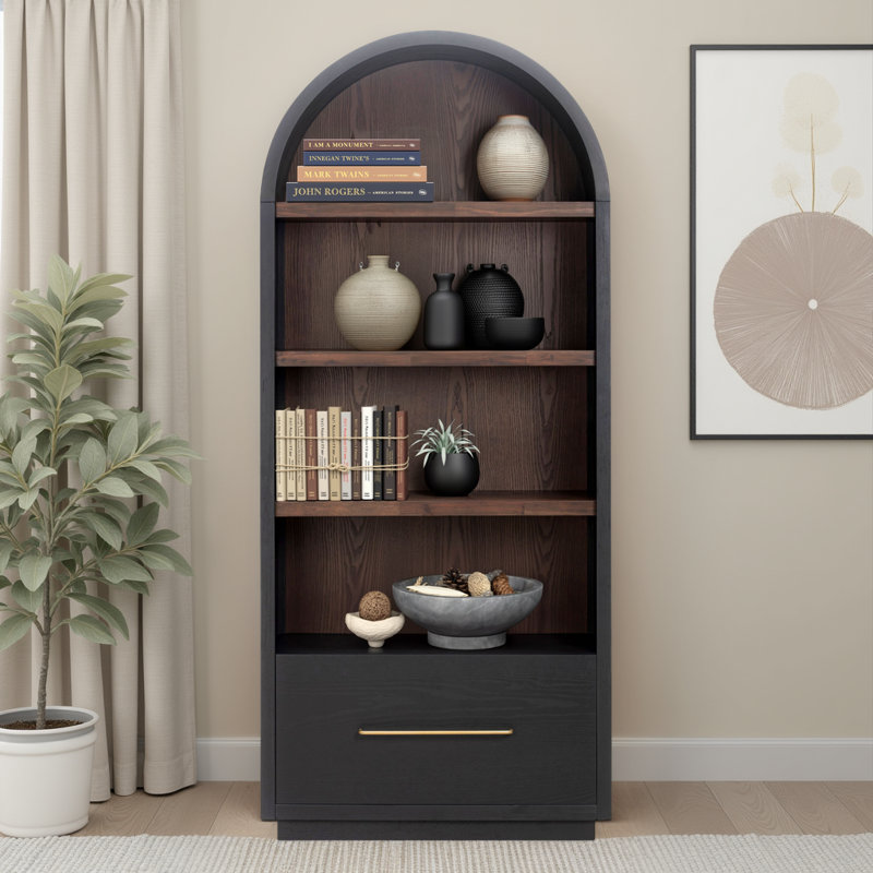 Marlow Wood Bookcase with File Drawer | Stylish Storage
