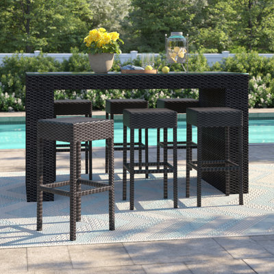 Stratford High-Density Polyethylene (HDPE) Wicker Outdoor Stool