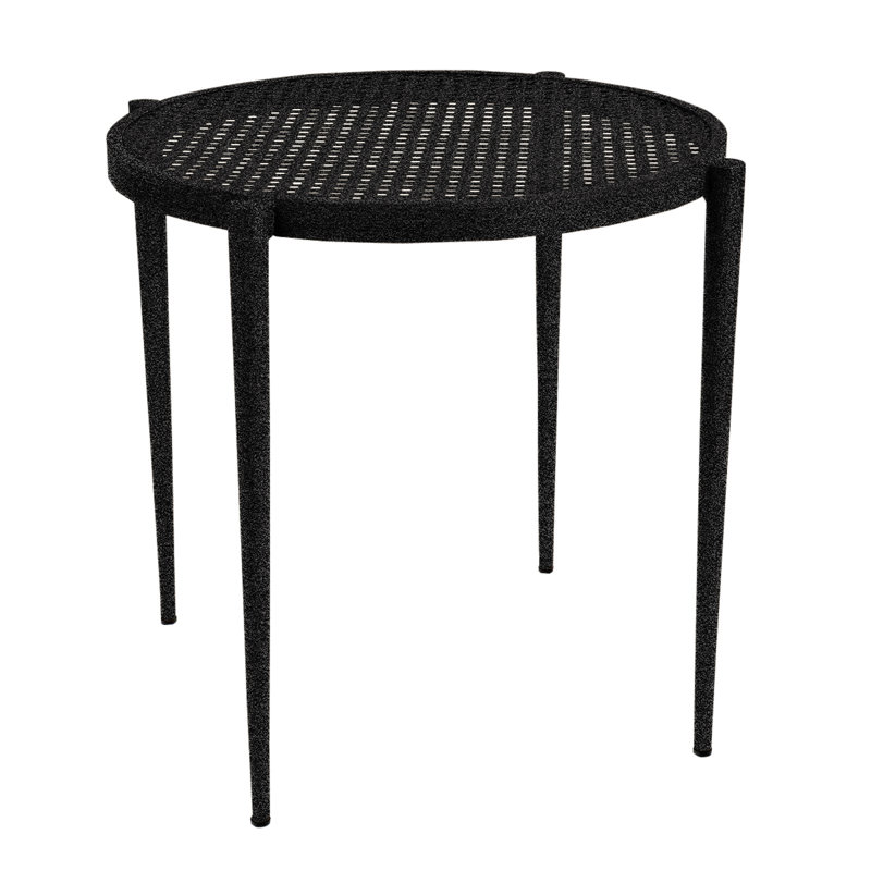 Parc Outdoor Round Side Table, Textured Black, 26.25" H x 29" W x 29" D