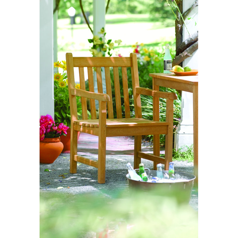 Classic Dining Arm Chair, Natural Teak
