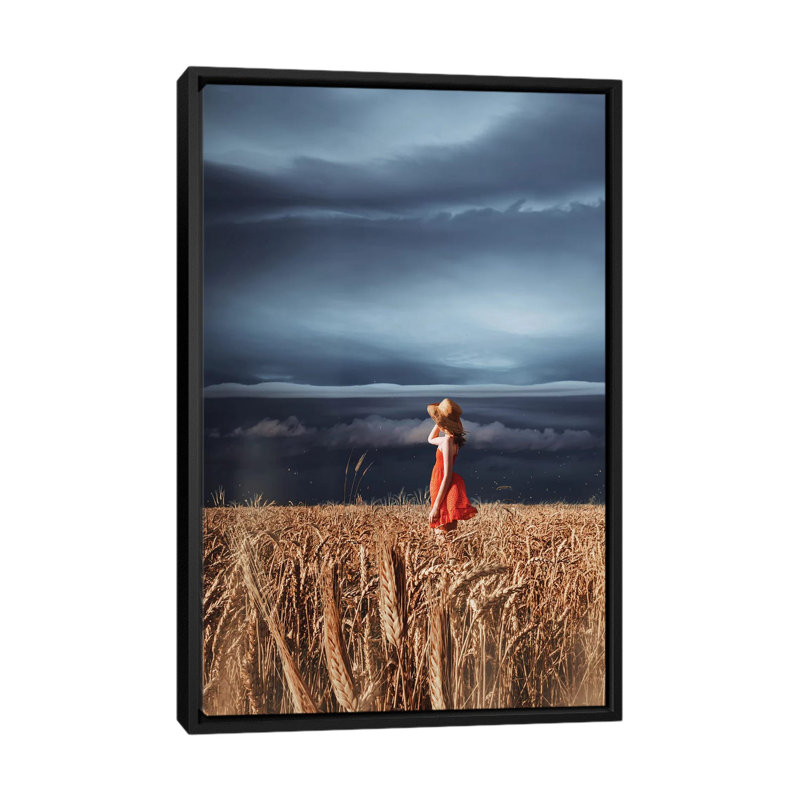 «Wheat Fields and Thunderstorm» par Hobopeeba - reproduction de photo, Pas de tapis, H 26 po x l 18 po x 1,5 po