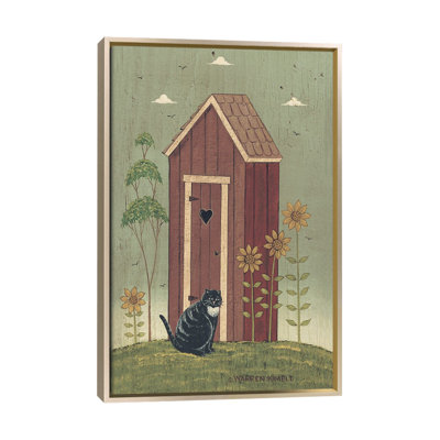 Outhouse With Cat - Wall Art Print